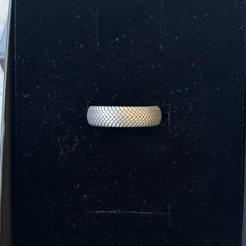Brand New Sterling Silver 925 Snakeskin Wedding Band Ring Handcrafted Minimalist